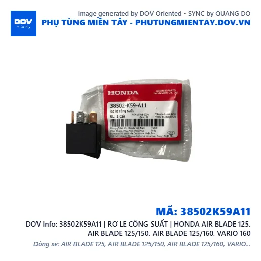 38502K59A11 | RƠ LE CÔNG SUẤT | HONDA AIR BLADE 125, AIR BLADE 125/150, AIR BLADE 125/160, VARIO 160 — 38502K59A11