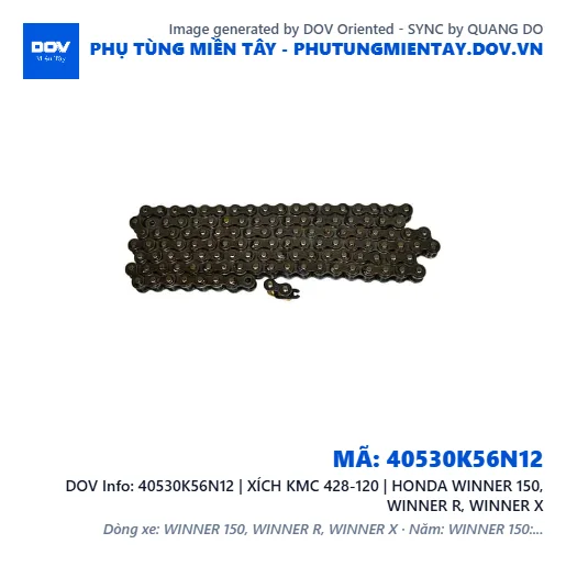 40530K56N12 | XÍCH KMC 428-120 | HONDA WINNER 150, WINNER R, WINNER X — 40530K56N12
