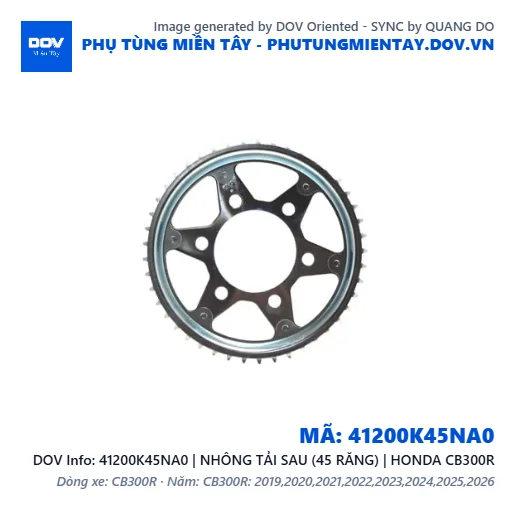 41200K45NA0 | NHÔNG TẢI SAU (45 RĂNG) | HONDA CB300R — 41200K45NA0
