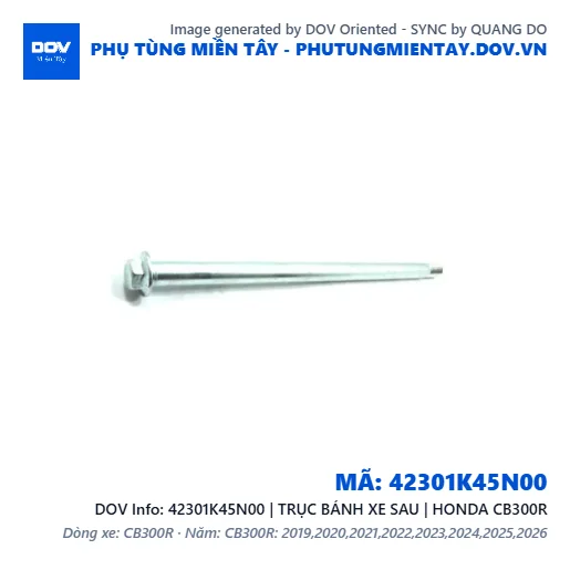 42301K45N00 | TRỤC BÁNH XE SAU | HONDA CB300R — 42301K45N00