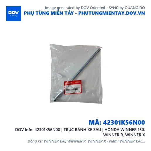42301K56N00 | TRỤC BÁNH XE SAU | HONDA WINNER 150, WINNER R, WINNER X — 42301K56N00