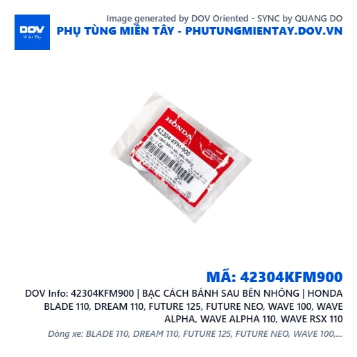 42304KFM900 | BẠC CÁCH BÁNH SAU BÊN NHÔNG | HONDA BLADE 110, DREAM 110, FUTURE 125, FUTURE NEO, WAVE 100, WAVE ALPHA, WAVE ALPHA 110, WAVE RSX 110 — 42304KFM900