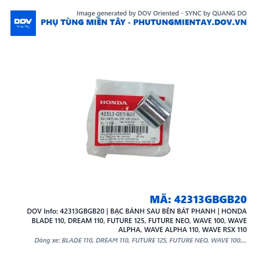 42313GBGB20 | BẠC BÁNH SAU BÊN BÁT PHANH | HONDA BLADE 110, DREAM 110, FUTURE 125, FUTURE NEO, WAVE 100, WAVE ALPHA, WAVE ALPHA 110, WAVE RSX 110 — 42313GBGB20