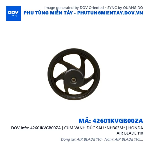 42601KVGB00ZA | CỤM VÀNH ĐÚC SAU *NH303M* | HONDA AIR BLADE 110 — 42601KVGB00ZA