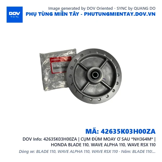 42635K03H00ZA | CỤM ĐÙM MOAY Ơ SAU *NH364M* | HONDA BLADE 110, WAVE ALPHA 110, WAVE RSX 110 — 42635K03H00ZA