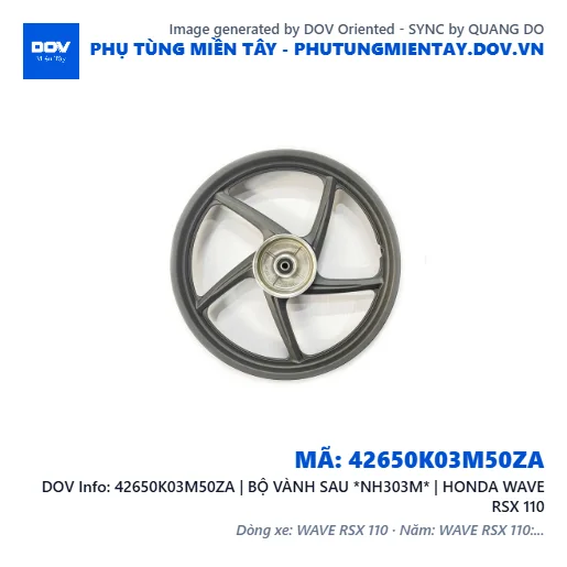 42650K03M50ZA | BỘ VÀNH SAU *NH303M* | HONDA WAVE RSX 110 — 42650K03M50ZA