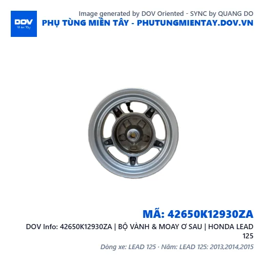 42650K12930ZA | BỘ VÀNH & MOAY Ơ SAU | HONDA LEAD 125 — 42650K12930ZA