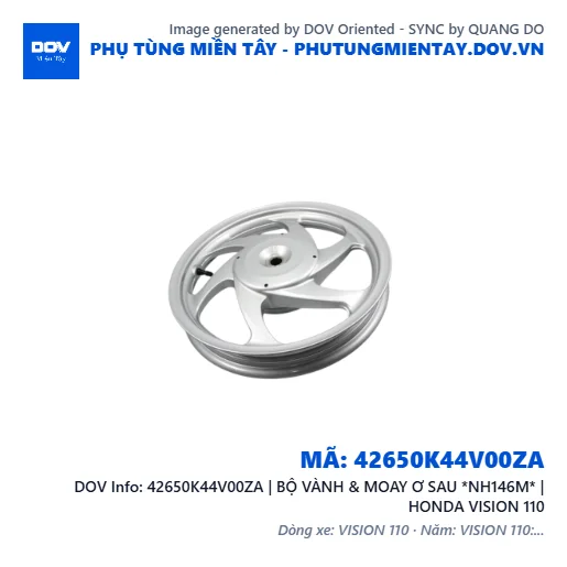 42650K44V00ZA | BỘ VÀNH & MOAY Ơ SAU *NH146M* | HONDA VISION 110 — 42650K44V00ZA
