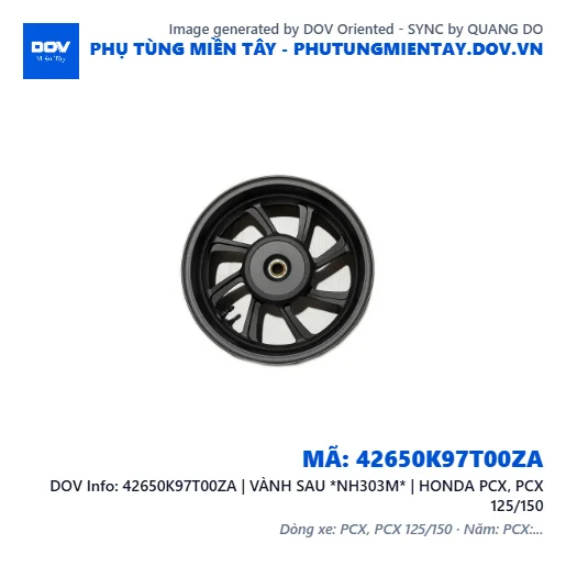 42650K97T00ZA | VÀNH SAU *NH303M* | HONDA PCX, PCX 125/150 — 42650K97T00ZA