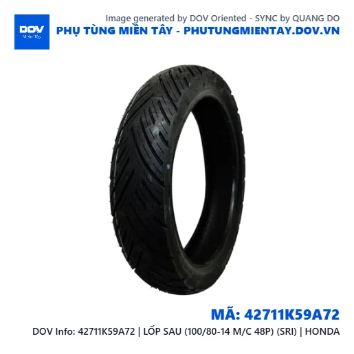 42711K59A72 | LỐP SAU (100/80-14 M/C 48P) (SRI) | HONDA  — 42711K59A72