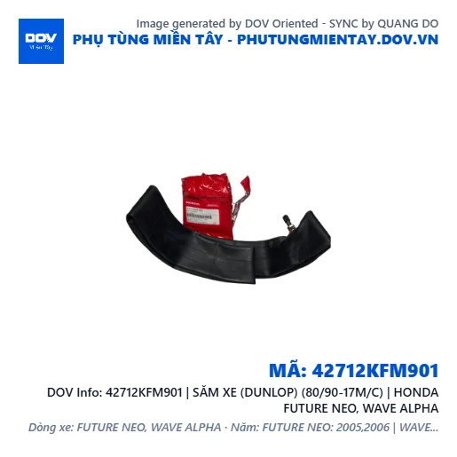 42712KFM901 | SĂM XE (DUNLOP) (80/90-17M/C) | HONDA FUTURE NEO, WAVE ALPHA — 42712KFM901
