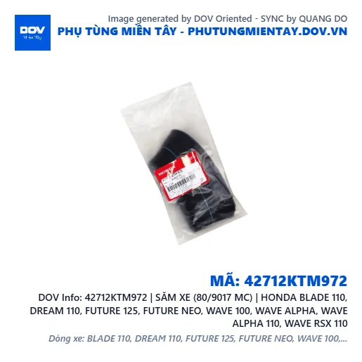 42712KTM972 | SĂM XE (80/9017 MC) | HONDA BLADE 110, DREAM 110, FUTURE 125, FUTURE NEO, WAVE 100, WAVE ALPHA, WAVE ALPHA 110, WAVE RSX 110 — 42712KTM972