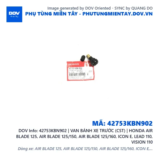 42753KBN902 | VAN BÁNH XE TRƯỚC (CST) | HONDA AIR BLADE 125, AIR BLADE 125/150, AIR BLADE 125/160, ICON E, LEAD 110, VISION 110 — 42753KBN902