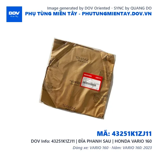 43251K1ZJ11 | ĐĨA PHANH SAU | HONDA VARIO 160 — 43251K1ZJ11