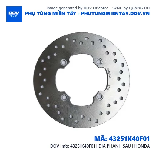 43251K40F01 | ĐĨA PHANH SAU | HONDA  — 43251K40F01