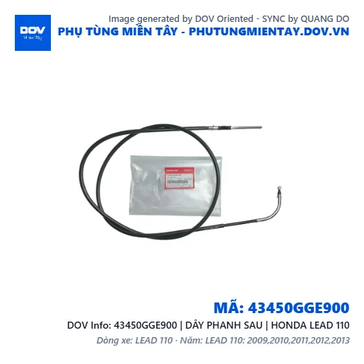 43450GGE900 | DÂY PHANH SAU | HONDA LEAD 110 — 43450GGE900