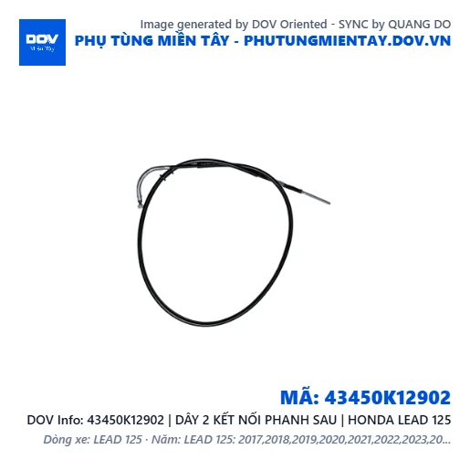 43450K12902 | DÂY 2 KẾT NỐI PHANH SAU | HONDA LEAD 125 — 43450K12902