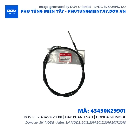43450K29901 | DÂY PHANH SAU | HONDA SH MODE — 43450K29901