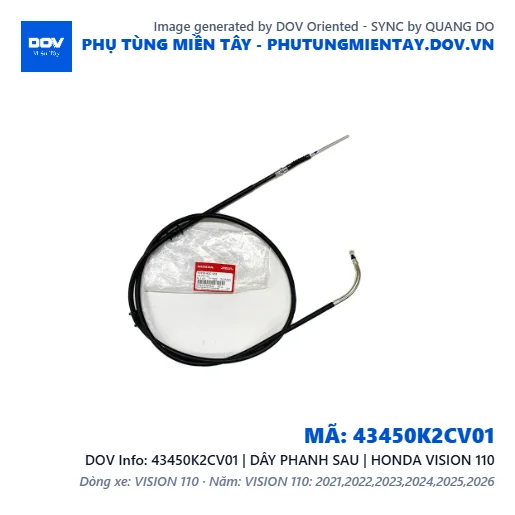 43450K2CV01 | DÂY PHANH SAU | HONDA VISION 110 — 43450K2CV01