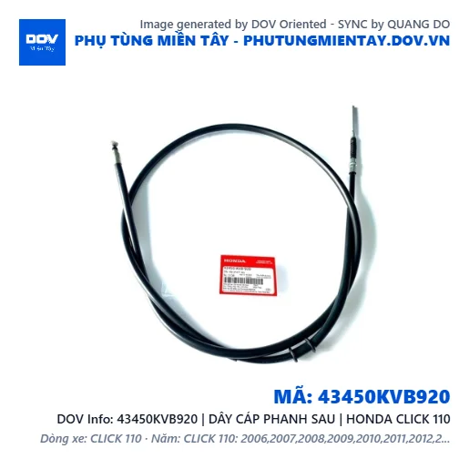 43450KVB920 | DÂY CÁP PHANH SAU | HONDA CLICK 110 — 43450KVB920