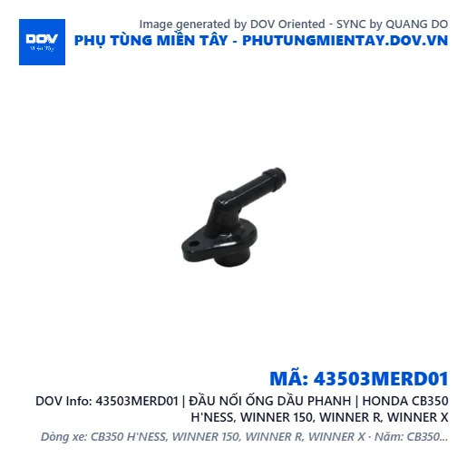 43503MERD01 | ĐẦU NỐI ỐNG DẦU PHANH | HONDA CB350 H'NESS, WINNER 150, WINNER R, WINNER X — 43503MERD01
