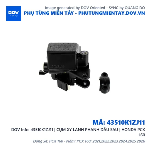 43510K1ZJ11 | CỤM XY LANH PHANH DẦU SAU | HONDA PCX 160 — 43510K1ZJ11