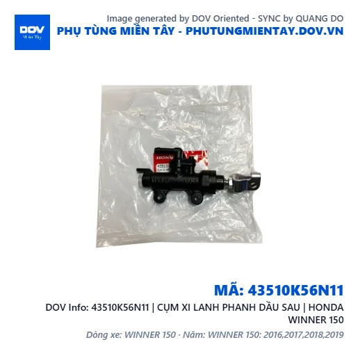 43510K56N11 | CỤM XI LANH PHANH DẦU SAU | HONDA WINNER 150 — 43510K56N11