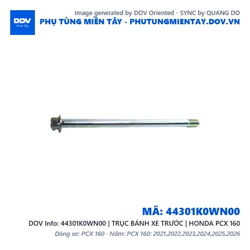 44301K0WN00 | TRỤC BÁNH XE TRƯỚC | HONDA PCX 160 — 44301K0WN00