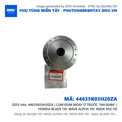 44635K03H20ZA | CỤM ĐÙM MOAY Ơ TRƯỚC *NH364M* | HONDA BLADE 110, WAVE ALPHA 110, WAVE RSX 110 — 44635K03H20ZA