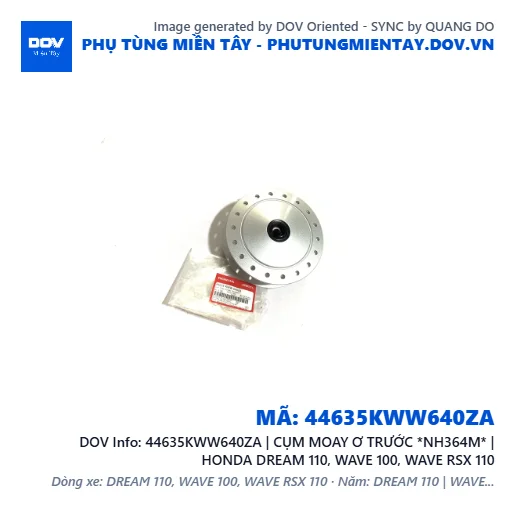 44635KWW640ZA | CỤM MOAY Ơ TRƯỚC *NH364M* | HONDA DREAM 110, WAVE 100, WAVE RSX 110 — 44635KWW640ZA