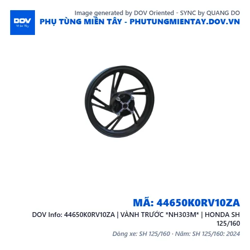 44650K0RV10ZA | VÀNH TRƯỚC *NH303M* | HONDA SH 125/160 — 44650K0RV10ZA