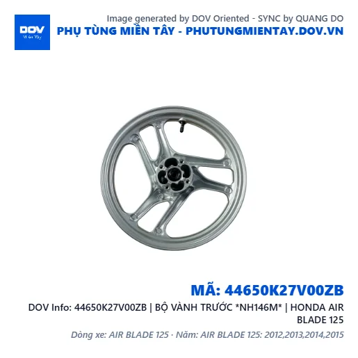 44650K27V00ZB | BỘ VÀNH TRƯỚC *NH146M* | HONDA AIR BLADE 125 — 44650K27V00ZB