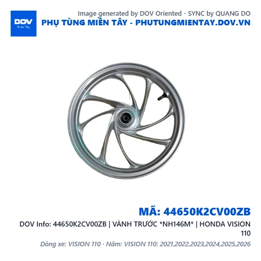 44650K2CV00ZB | VÀNH TRƯỚC *NH146M* | HONDA VISION 110 — 44650K2CV00ZB