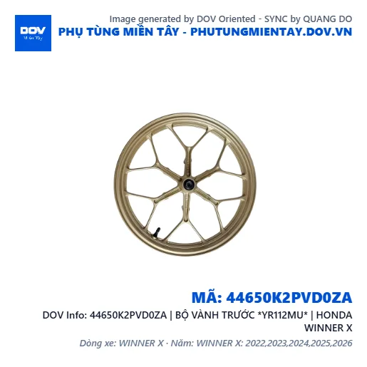 44650K2PVD0ZA | BỘ VÀNH TRƯỚC *YR112MU* | HONDA WINNER X — 44650K2PVD0ZA