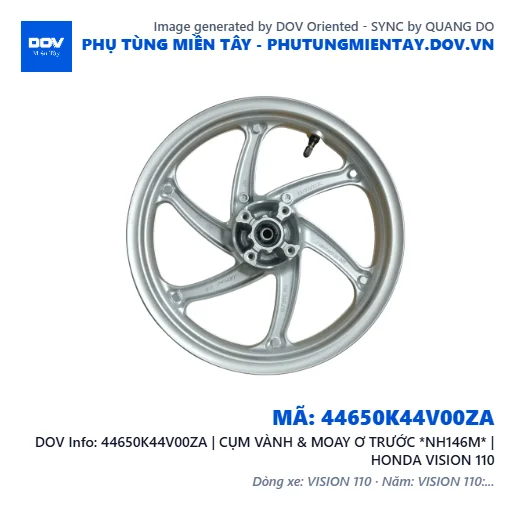 44650K44V00ZA | CỤM VÀNH & MOAY Ơ TRƯỚC *NH146M* | HONDA VISION 110 — 44650K44V00ZA