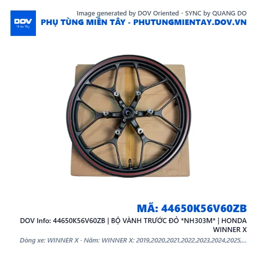 44650K56V60ZB | BỘ VÀNH TRƯỚC ĐỎ *NH303M* | HONDA WINNER X — 44650K56V60ZB
