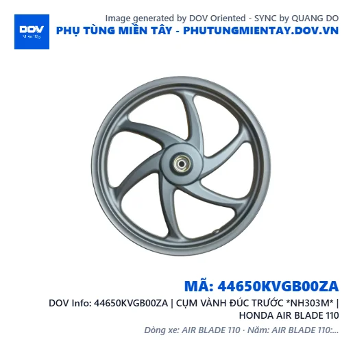 44650KVGB00ZA | CỤM VÀNH ĐÚC TRƯỚC *NH303M* | HONDA AIR BLADE 110 — 44650KVGB00ZA