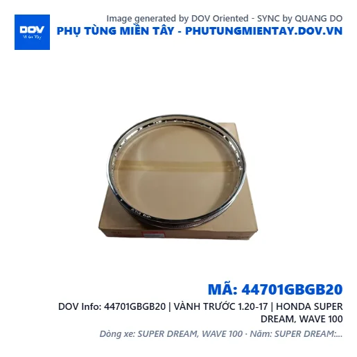44701GBGB20 | VÀNH TRƯỚC 1.20-17 | HONDA SUPER DREAM, WAVE 100 — 44701GBGB20