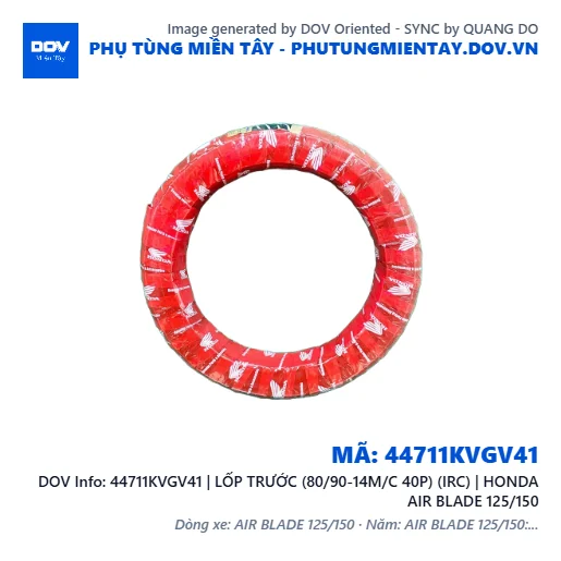 44711KVGV41 | LỐP TRƯỚC (80/90-14M/C 40P) (IRC) | HONDA AIR BLADE 125/150 — 44711KVGV41