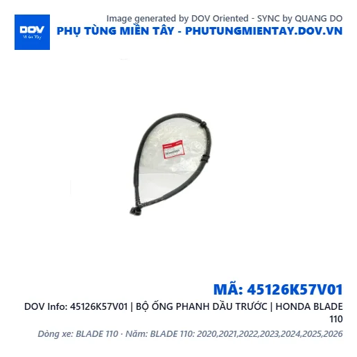 45126K57V01 | BỘ ỐNG PHANH DẦU TRƯỚC | HONDA BLADE 110 — 45126K57V01