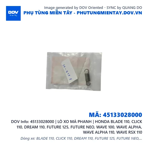 45133028000 | LÒ XO MÁ PHANH | HONDA BLADE 110, CLICK 110, DREAM 110, FUTURE 125, FUTURE NEO, WAVE 100, WAVE ALPHA, WAVE ALPHA 110, WAVE RSX 110 — 45133028000