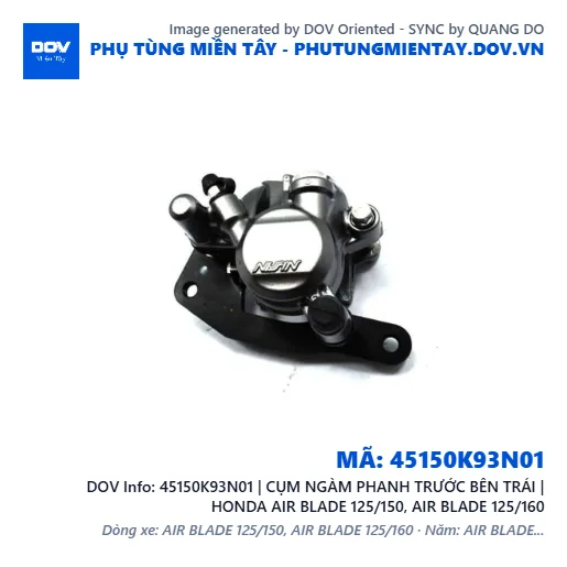 45150K93N01 | CỤM NGÀM PHANH TRƯỚC BÊN TRÁI | HONDA AIR BLADE 125/150, AIR BLADE 125/160 — 45150K93N01