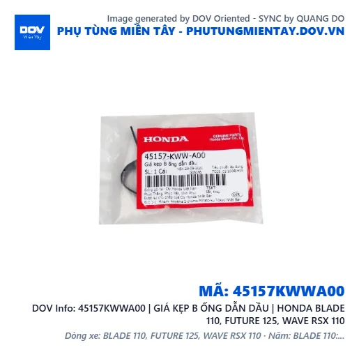 45157KWWA00 | GIÁ KẸP B ỐNG DẪN DẦU | HONDA BLADE 110, FUTURE 125, WAVE RSX 110 — 45157KWWA00