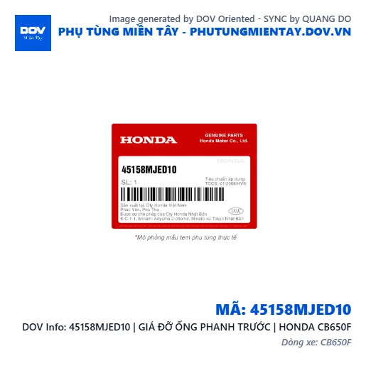 45158MJED10 | GIÁ ĐỠ ỐNG PHANH TRƯỚC | HONDA CB650F — 45158MJED10