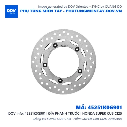 45251K0G901 | ĐĨA PHANH TRƯỚC | HONDA SUPER CUB C125 — 45251K0G901
