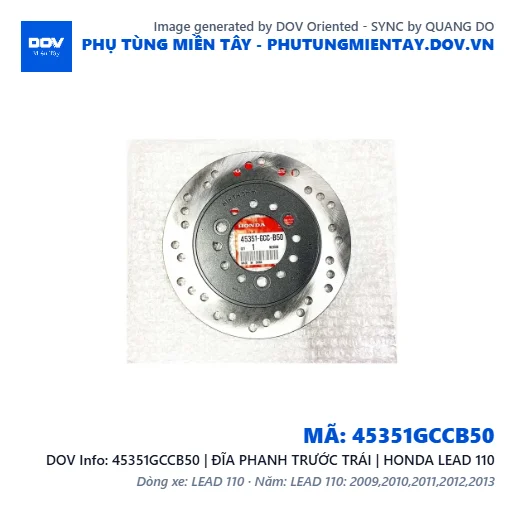 45351GCCB50 | ĐĨA PHANH TRƯỚC TRÁI | HONDA LEAD 110 — 45351GCCB50