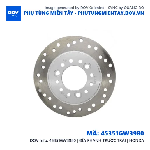 45351GW3980 | ĐĨA PHANH TRƯỚC TRÁI | HONDA — 45351GW3980