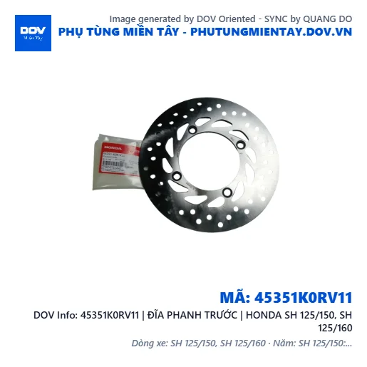 45351K0RV11 | ĐĨA PHANH TRƯỚC | HONDA SH 125/150, SH 125/160 — 45351K0RV11