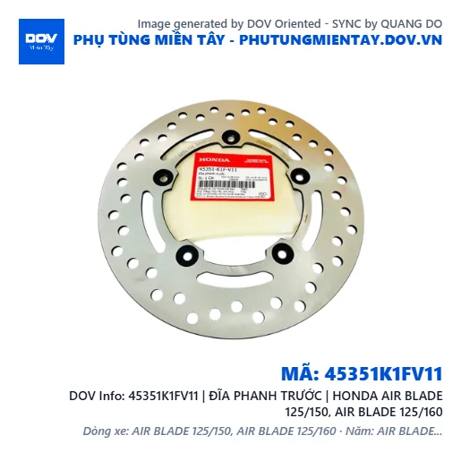45351K1FV11 | ĐĨA PHANH TRƯỚC | HONDA AIR BLADE 125/150, AIR BLADE 125/160 — 45351K1FV11