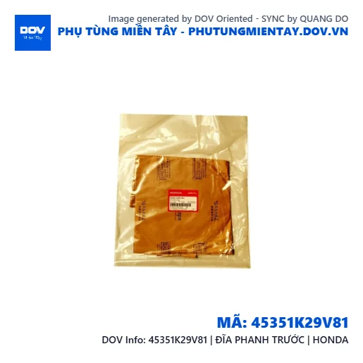 45351K29V81 | ĐĨA PHANH TRƯỚC | HONDA — 45351K29V81